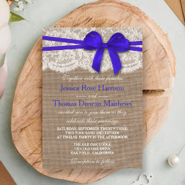 Het Collectie van de Rustic Blue Bow Wedding Kaart