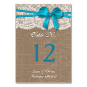 Het Collectie van de Rustic Blue Bow Wedding Kaart (Achterkant)