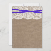 Het Collectie van de Rustic Blue Bow Wedding Kaart (Achterkant)