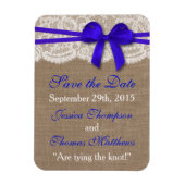 Het Collectie van de Rustic Blue Bow Wedding Magneet (Verticaal)