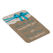 Het Collectie van de Rustic Blue Bow Wedding Magneet (Rechterzijde)