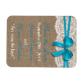 Het Collectie van de Rustic Blue Bow Wedding Magneet (Horizontaal)