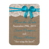 Het Collectie van de Rustic Blue Bow Wedding Magneet (Verticaal)