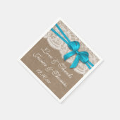 Het Collectie van de Rustic Blue Bow Wedding Servet (Hoek)