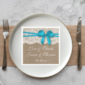 Het Collectie van de Rustic Blue Bow Wedding Servet