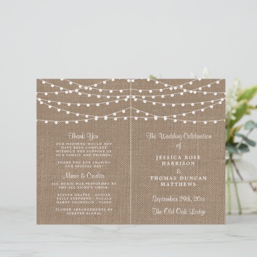 Het Collectie van de Rustic Burlap Lights Wedding (Staand voorkant)