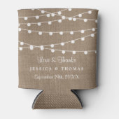 Het Collectie van de Rustic Burlap Lights Wedding Blikjeskoeler (Voorkant)