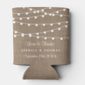 Het Collectie van de Rustic Burlap Lights Wedding Blikjeskoeler (Achterkant)