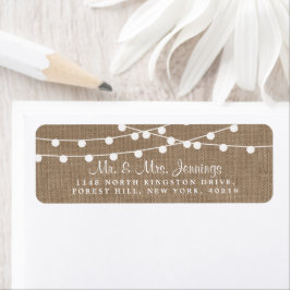 Het Collectie van de Rustic Burlap Lights Wedding Etiket