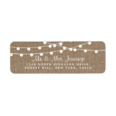 Het Collectie van de Rustic Burlap Lights Wedding Etiket (Voorkant)