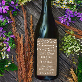 Het Collectie van de Rustic Burlap Lights Wedding Etiket