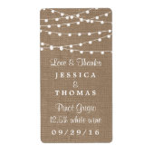 Het Collectie van de Rustic Burlap Lights Wedding Etiket (Voorkant)