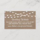 Het Collectie van de Rustic Burlap Lights Wedding Informatiekaartje (Voorkant)