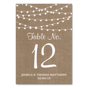 Het Collectie van de Rustic Burlap Lights Wedding Kaart