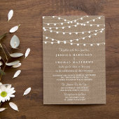 Het Collectie van de Rustic Burlap Lights Wedding Kaart