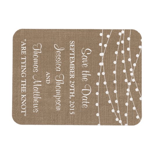 Het Collectie van de Rustic Burlap Lights Wedding Magneet (Horizontaal)