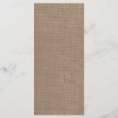 Het Collectie van de Rustic Burlap Lights Wedding Menu (Achterkant)