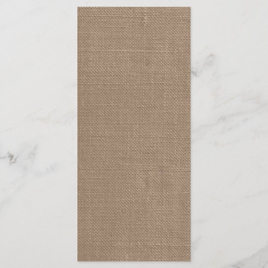 Het Collectie van de Rustic Burlap Lights Wedding Menu (Achterkant)