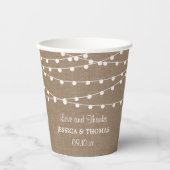 Het Collectie van de Rustic Burlap Lights Wedding Papieren Bekers (Voorkant)