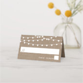 Het Collectie van de Rustic Burlap Lights Wedding Plaatskaartje (Voorkant)