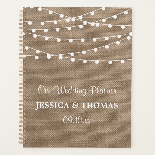 Het Collectie van de Rustic Burlap Lights Wedding Planner (Voorkant)