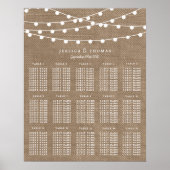 Het Collectie van de Rustic Burlap Lights Wedding Poster (Voorkant)