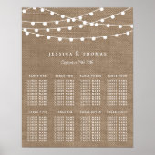 Het Collectie van de Rustic Burlap Lights Wedding Poster (Voorkant)
