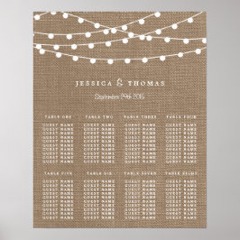 Het Collectie van de Rustic Burlap Lights Wedding Poster