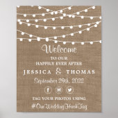 Het Collectie van de Rustic Burlap Lights Wedding Poster (Voorkant)