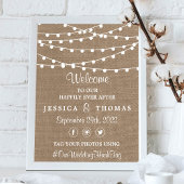 Het Collectie van de Rustic Burlap Lights Wedding Poster