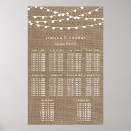 Het Collectie van de Rustic Burlap Lights Wedding Poster