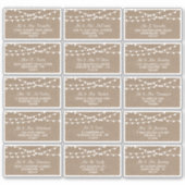 Het Collectie van de Rustic Burlap Lights Wedding Sticker (Voorkant)