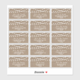 Het Collectie van de Rustic Burlap Lights Wedding Sticker
