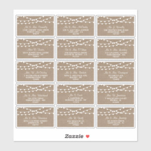 Het Collectie van de Rustic Burlap Lights Wedding Sticker