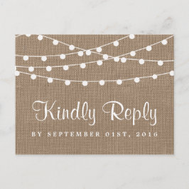 Het Collectie van de Rustic Burlap Lights Wedding Uitnodiging Briefkaart