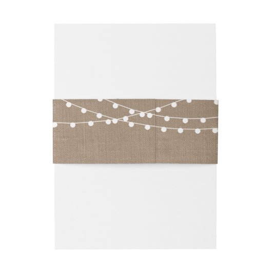 Het Collectie van de Rustic Burlap Lights Wedding Uitnodigingen Wikkel (Achterkant Voorbeeld)