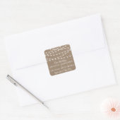 Het Collectie van de Rustic Burlap Lights Wedding Vierkante Sticker (Envelop)