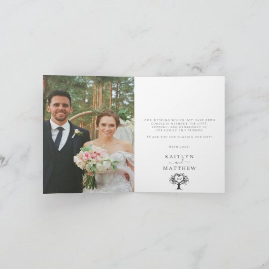 Het Collectie van de Rustic Heart BWedding Bedankkaart (Binnen)