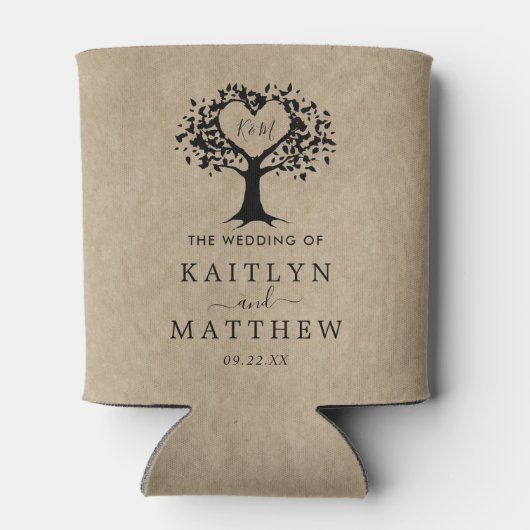 Het Collectie van de Rustic Heart BWedding Blikjeskoeler (Achterkant)