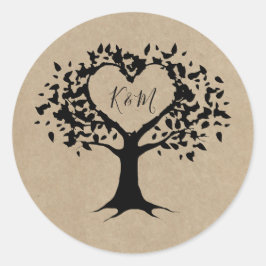 Het Collectie van de Rustic Heart BWedding Favor Ronde Sticker