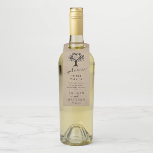 Het Collectie van de Rustic Heart BWedding Flessenhanger (Op fles)