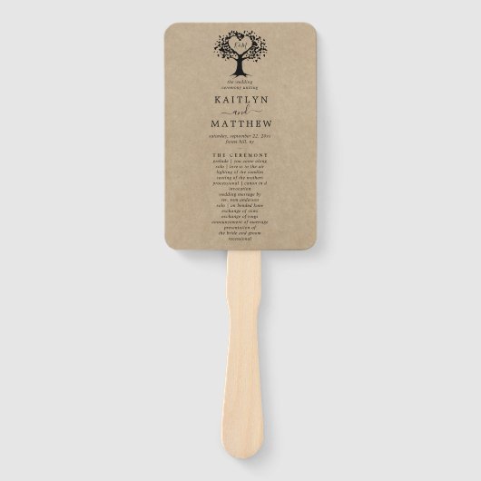 Het Collectie van de Rustic Heart BWedding Handwaaier (Voorkant)