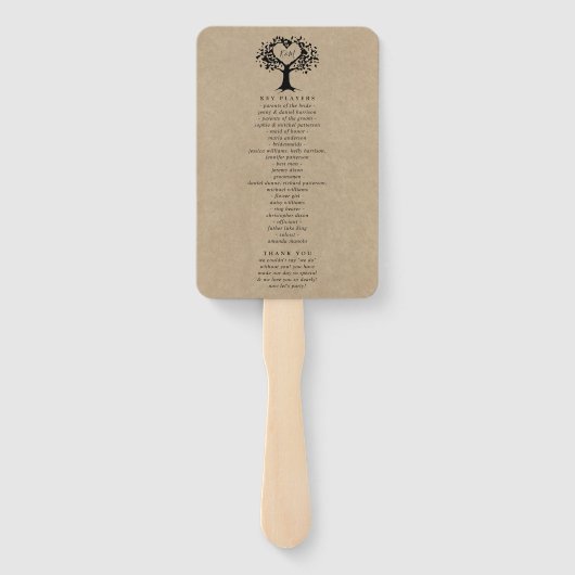 Het Collectie van de Rustic Heart BWedding Handwaaier (Achterkant)