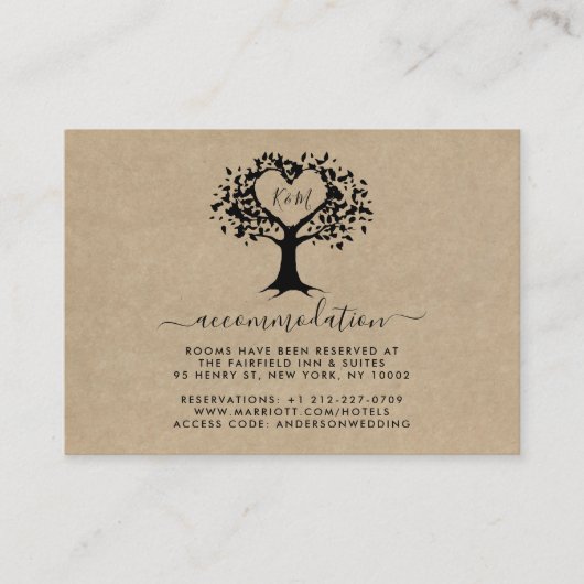 Het Collectie van de Rustic Heart BWedding Informatiekaartje (Voorkant)