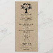 Het Collectie van de Rustic Heart BWedding Programmakaart (Achterkant)