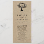 Het Collectie van de Rustic Heart BWedding Programmakaart (Voorkant)