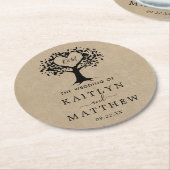 Het Collectie van de Rustic Heart BWedding Ronde Kartonnen Onderzetter (Gebogen)