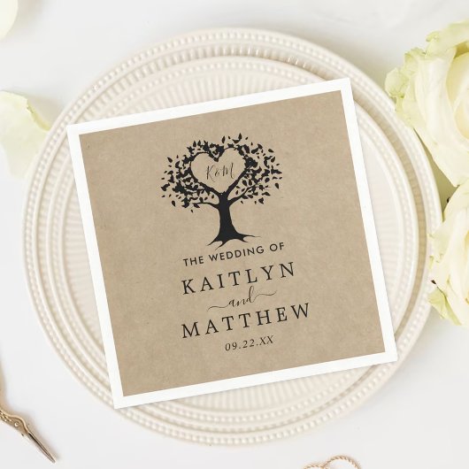 Het Collectie van de Rustic Heart BWedding Servet