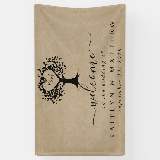 Het Collectie van de Rustic Heart BWedding Spandoek (Verticaal)