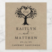 Het Collectie van de Rustic Heart BWedding Wijn Etiket (Enkel label)